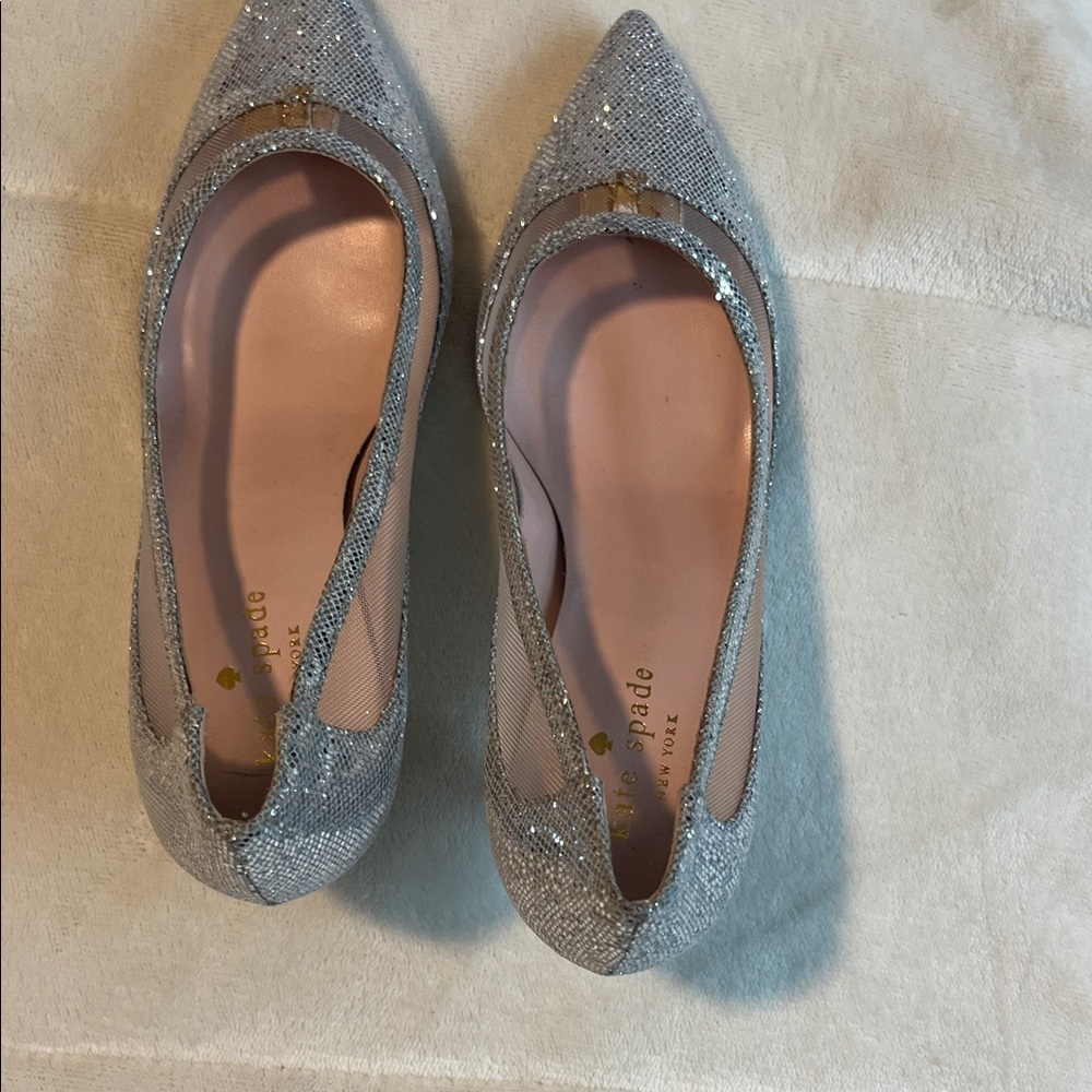 Kate Spade Glittery Silver Heels